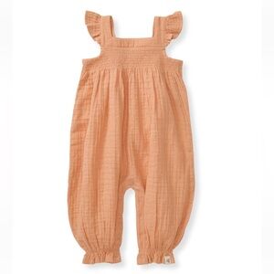 Burt's Bees Baby Coral Ruffled Jumpsuit